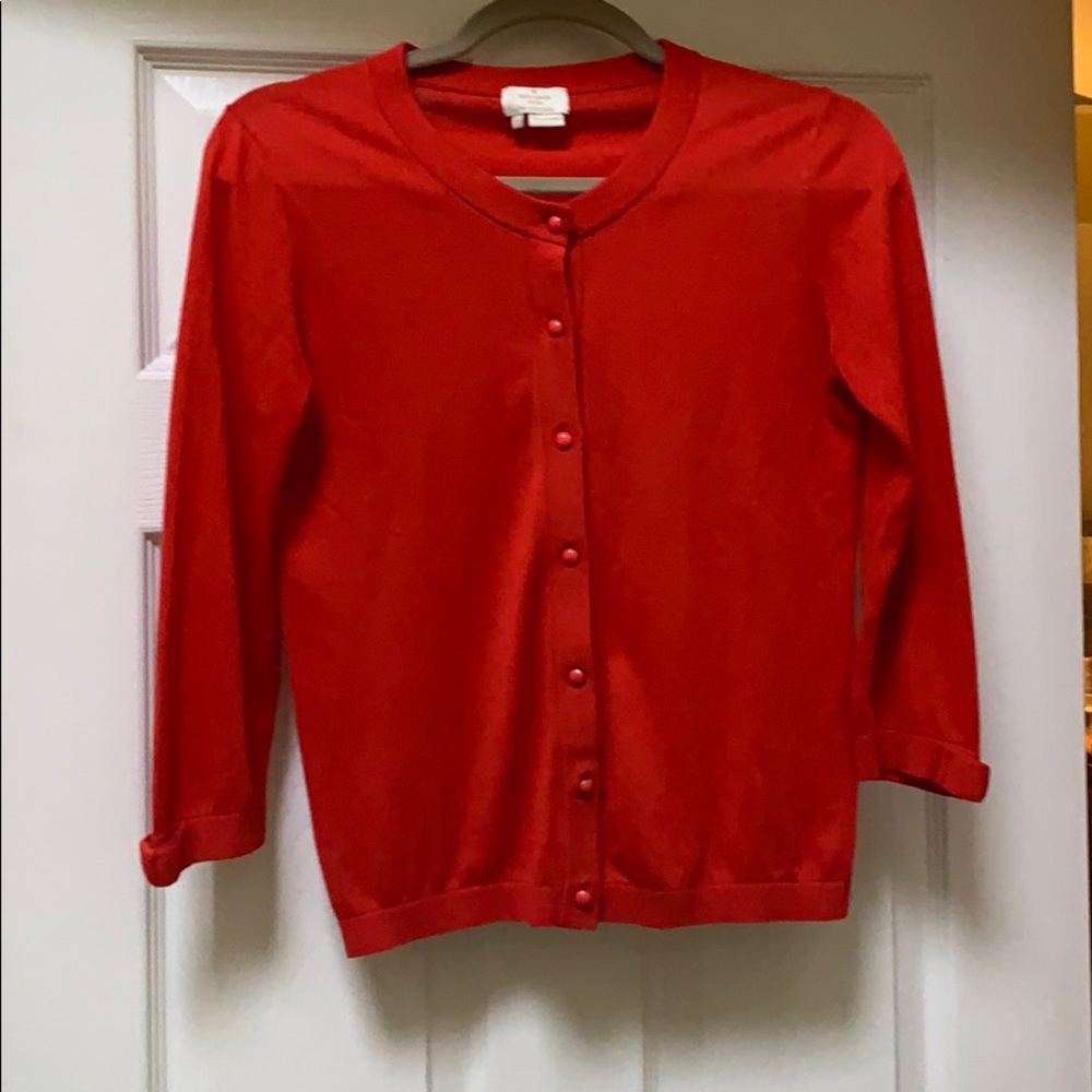 Kate Spade holiday red cardigan size small